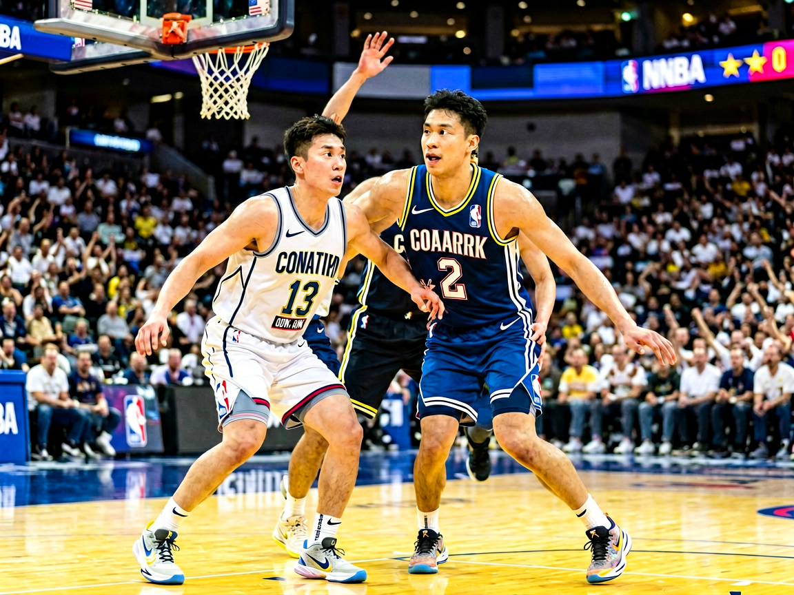 篮球赛事新闻配图，NBA球员赛场拼搏瞬间